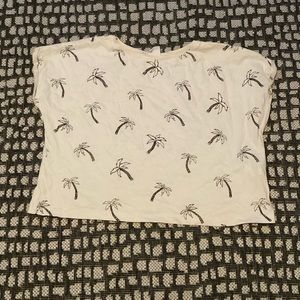 Zara white shirt with palm trees